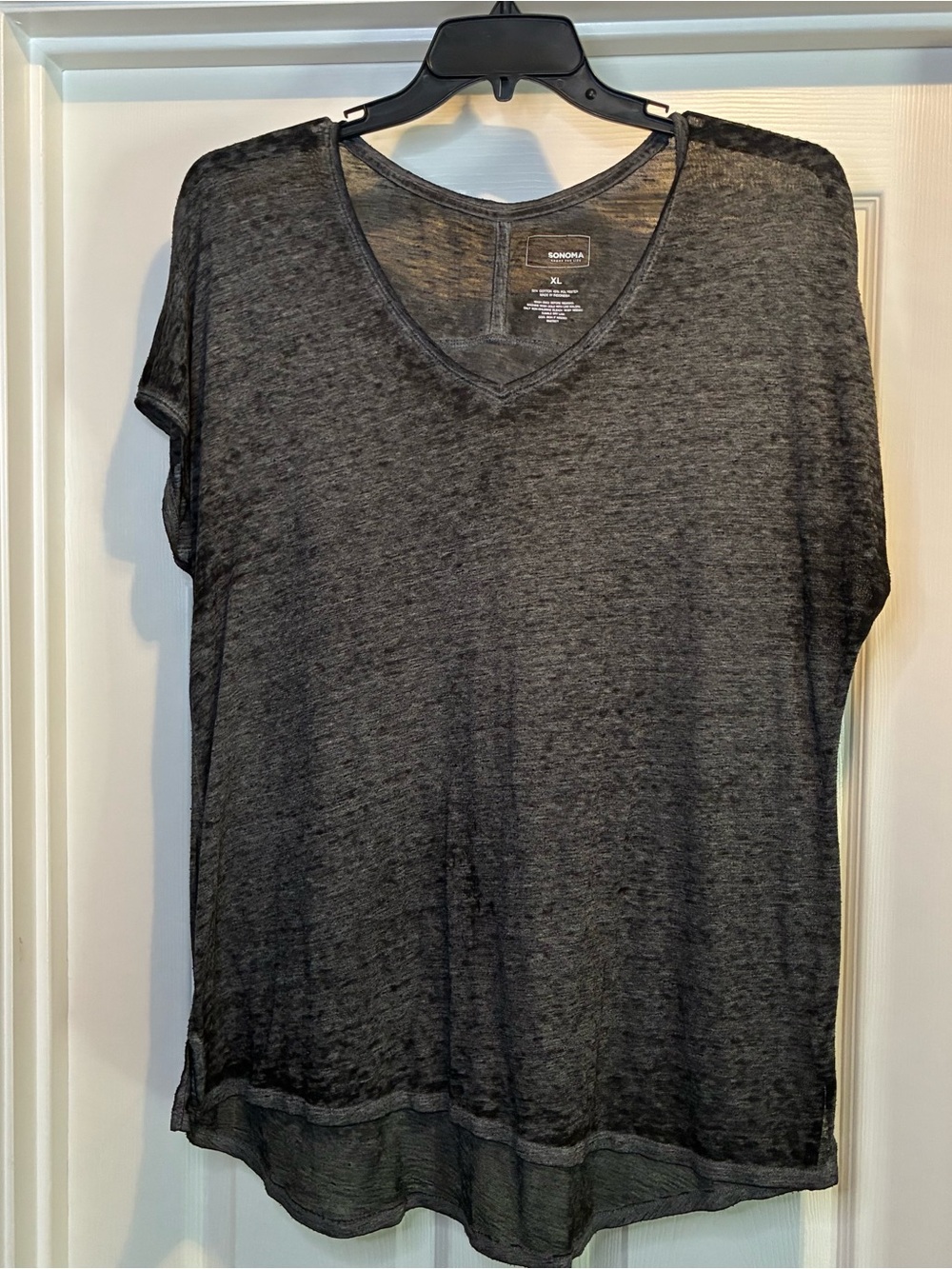 Sonoma Women's Charcoal V-Neck Short Sleeve Tee
